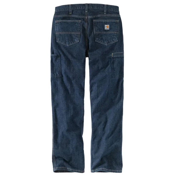 Carhartt Men's Flame Resistant Rugged Flex Jean Relaxed Fit - Deep Indigo Wash, 44x36