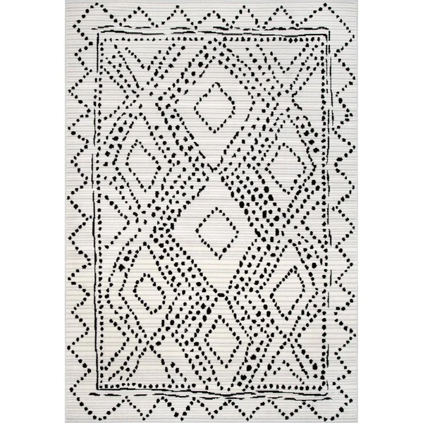 nuLOOM Mila Dotted Diamond Trellis Gray 8 ft. x 10 ft. Area Rug