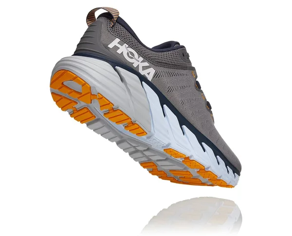 Hoka One One Men's Gaviota 3 Shoe - 9 Wide - Charcoal Grey, Ombre Blue