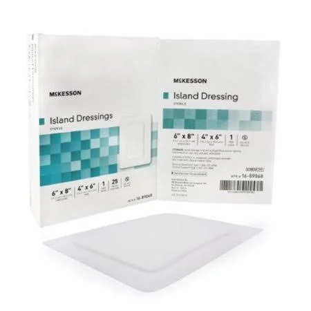 Adhesive Dressing - McKesson, 6 x 8 inch Polypropylene, Rayon Rectangle White Sterile, 16-89068 - Case of 100, Women's, Size: On