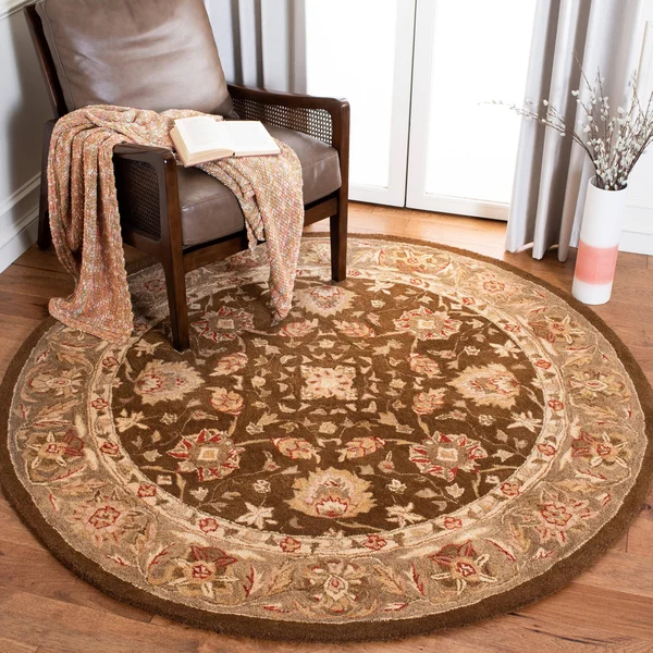 Safavieh 8& x 8& Round Anatolia AN512F Brown, Green Rug