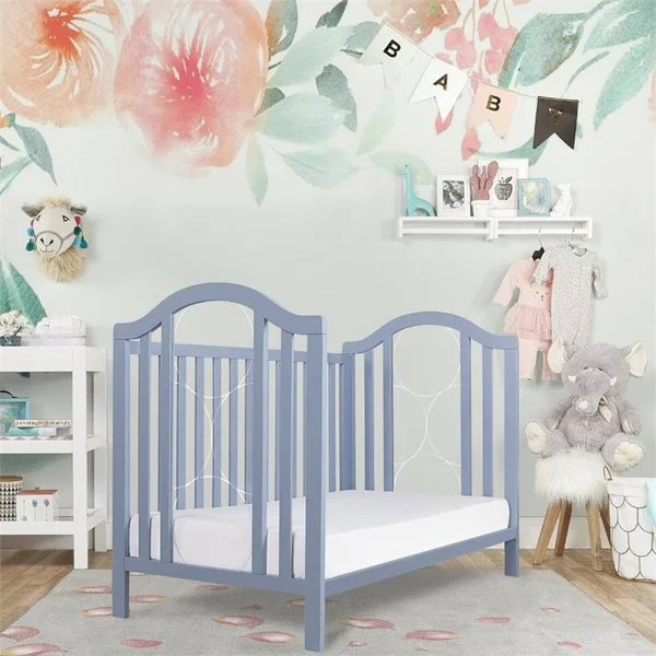 Slumber Baby Ariel Convertible Crib, Dusty Blue