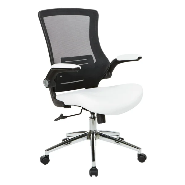 Office Star Products Black Screen Back Manager&s Chair - White