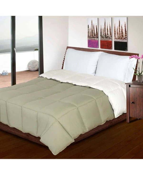 All Season Down Alternative Reversible Comforter King-Ivory/Sage