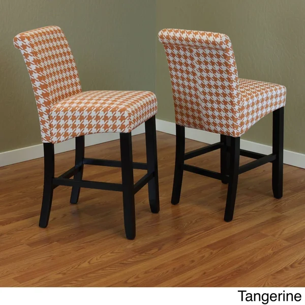 Monsoon Milan Houndstooth Counter Chairs (Set of 2), Orange