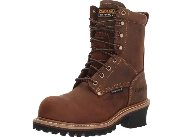 Women's Carolina 8x22 Composite Toe WP Logger Work Boot CA1435 - 10 W