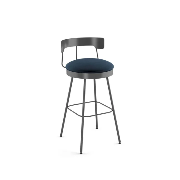 Amisco Monza 30 in. Swivel Bar Stool Dark Blue Velvet