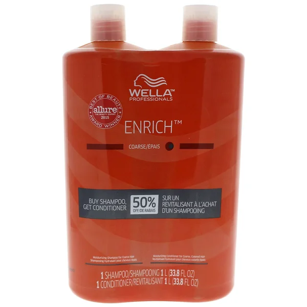 Wella Enrich Moisturizing Shampoo & Conditioner for Coarse Hair Duo