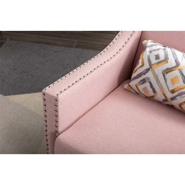 Moda Accent Armchair Living Room Chair with Beige Linen