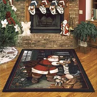 The Holiday Aisle Norsworthy Santa&s Visit Christmas Area Rug, Size: Rectangle 3&10 inch x 5&4 inch, Red