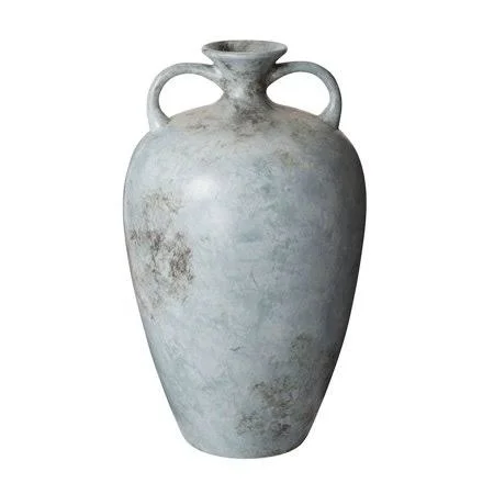 Mottled Amphora Vase Made of Earthenware in Blue Color - Amphora Table Vase with Round Shape Blue Finish - 2499-BEL-3334239 - Ba