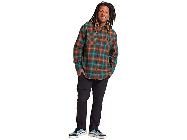 Burton Men's Brighton Flannel - Antique Green Bad Hombre Plaid, M