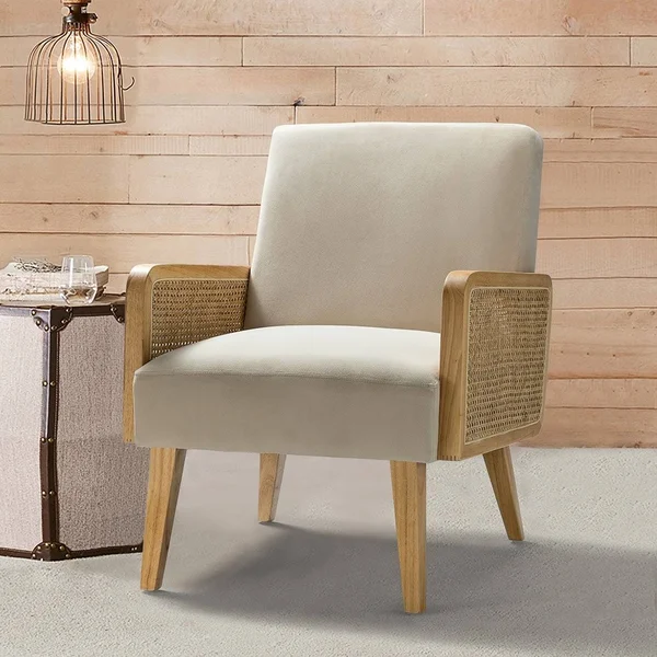 Carson Carrington Yppersbyn Upholstered Velvet Accent Chair - Tan