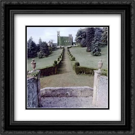 Giardini Italiano - 20 2x Matted 20x20 Black Ornate Framed Art Print by Blaustein - Alan
