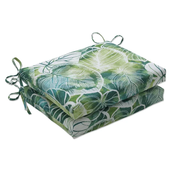 Pillow Perfect Outdoor/ Indoor Key Cove Lagoon Squared Corners Seat Cushion (Set of 2)