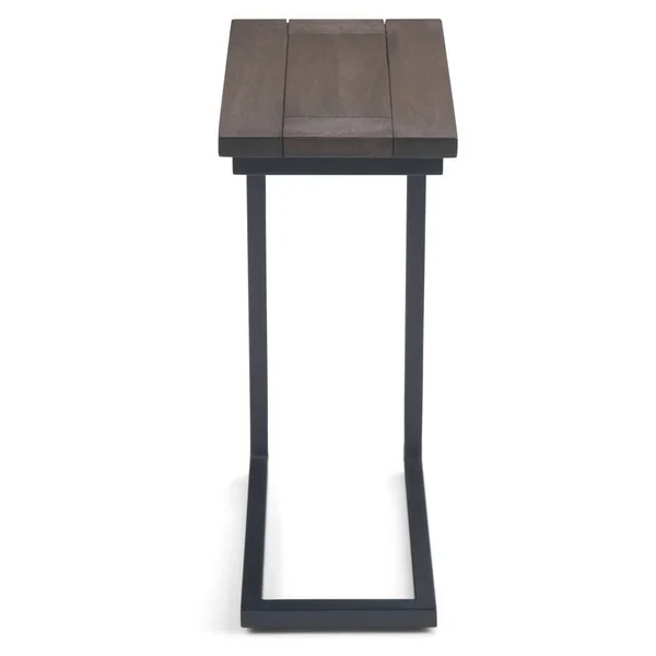18x22 Rhonda Solid Mango Wood C Side Table Walnut Brown - Wyndenhall