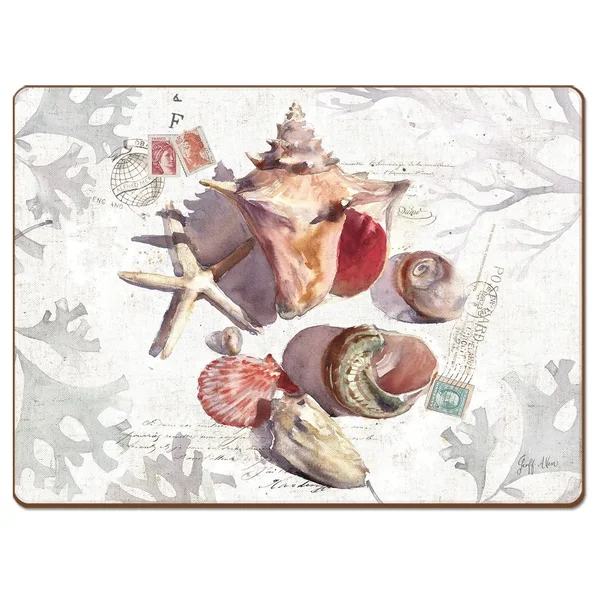 Cala Home Hardboard Placemats - Sundrenched Shells - Set of 4 - 15.5x11.25x.203 - Multi