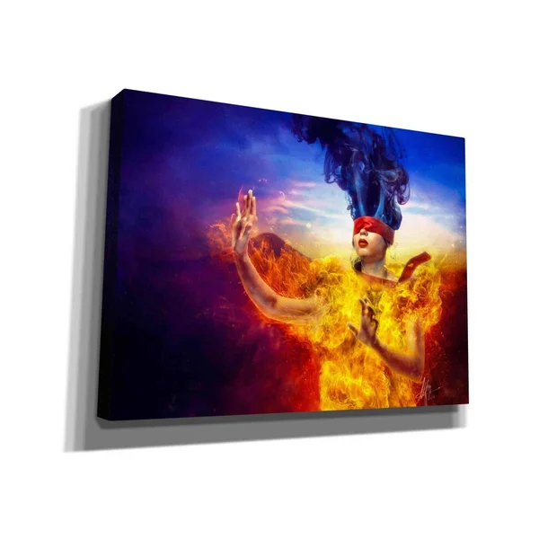 Cortesi Home 'Suspense' by Mario Sanchez Nevado - Canvas Wall Art, 16 inchx12 inch, Size: 16 x 12, Orange