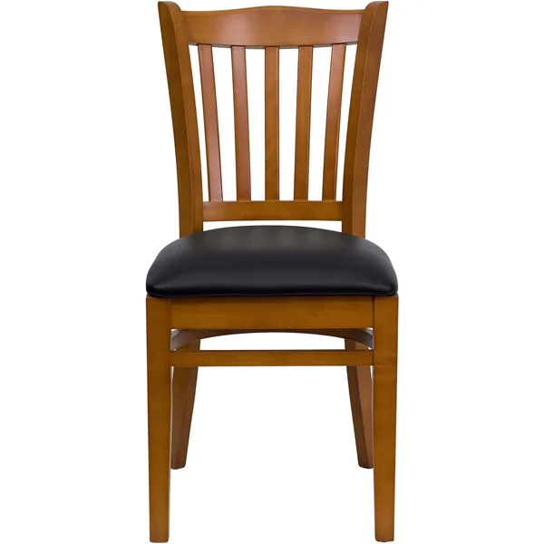 Hercules Casual Black Cherry Vinyl Wood Foam Restaurant Chair