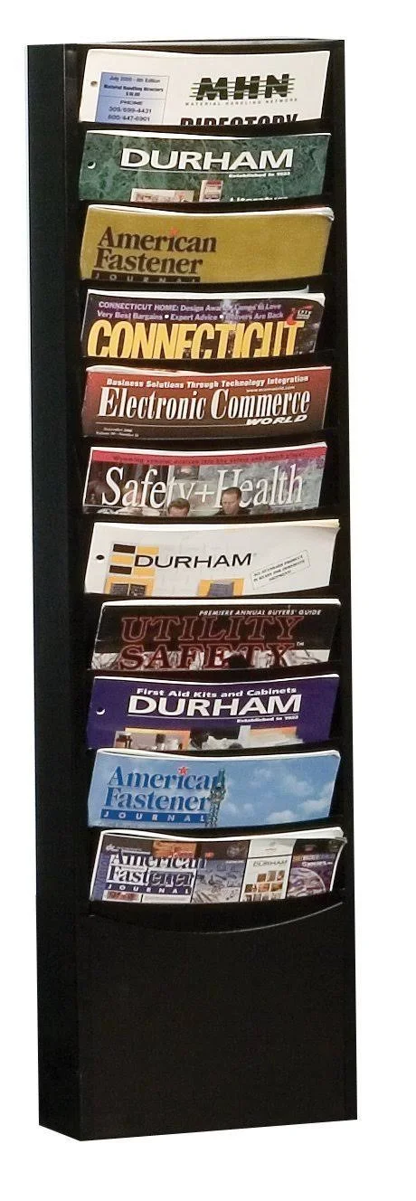 Durham 11 Pocket Vertical Literature Rack - Black, 402-08