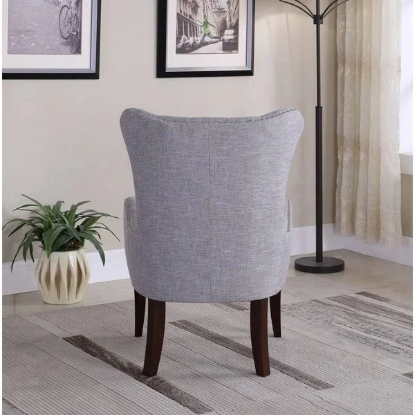 Nathaniel Home 60000-18TP Button Tufted Elegant Accent Chair Taupe