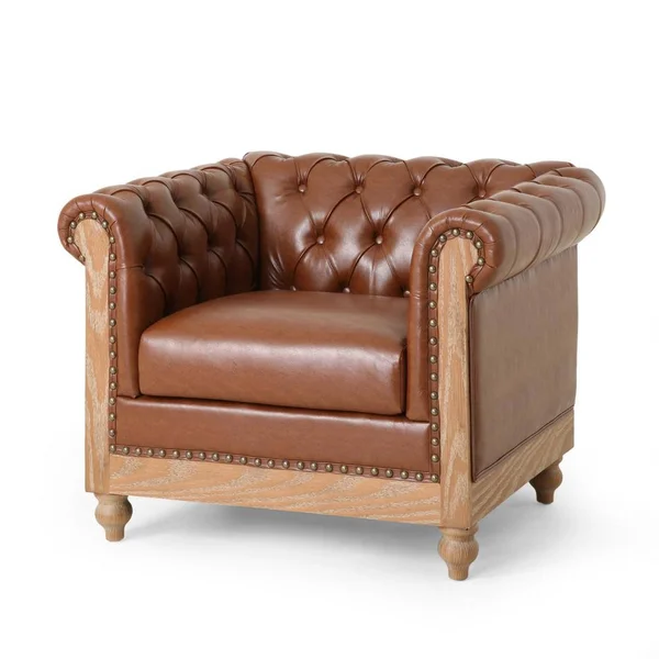 Noble House Glencoe Club Chair, Cognac Brown