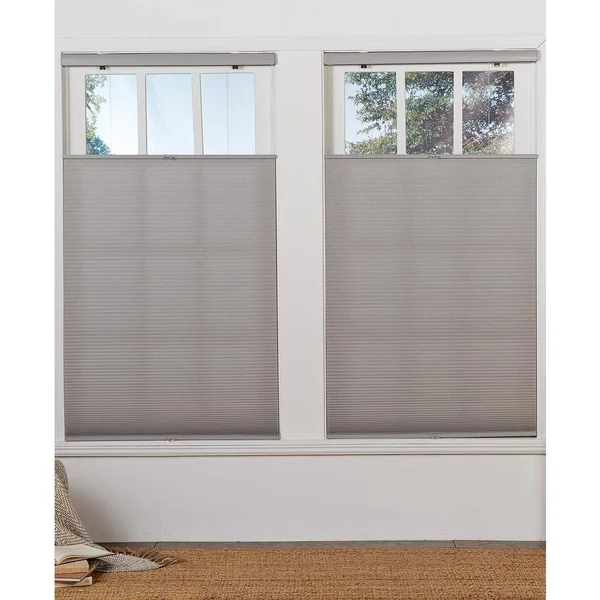 Perfect Lift Window Treatment Cut-to-Width Gray Cloud 1in. Cordless Light Filter Top Down Bottom Up Cellular Shade - 68in. W x 6