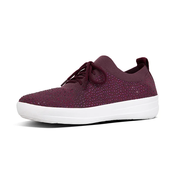 Fitflop Women's F-Sporty Uberknit Sneakers - Crystal Deep Plum, Plum Jam 8.5