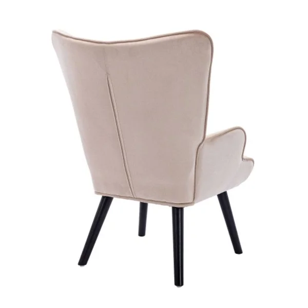 [Pre-Sale]Living Room Velvet Fabric Accent Chair/ Leisure Chair with Wood Feet - Navy Blue, 37.8" x 27.17" x 27.56"