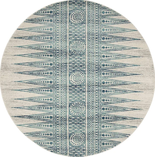 Safavieh EVK226T Evoke Ivory - Turquoise Area Rug - 4& x 6&