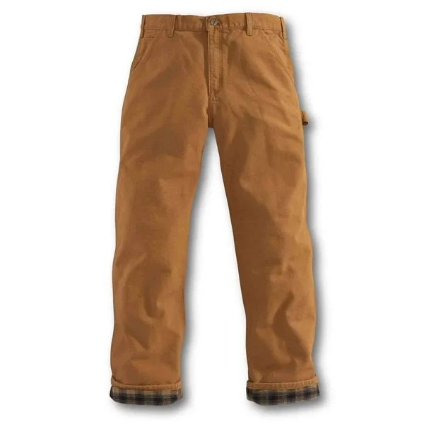 Carhartt Washed Duck Flannel Lined Work Dungaree Pants, Men's Black