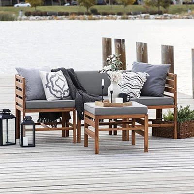 W. Trends 4-pc. Patio Acacia Chat Set - Brown
