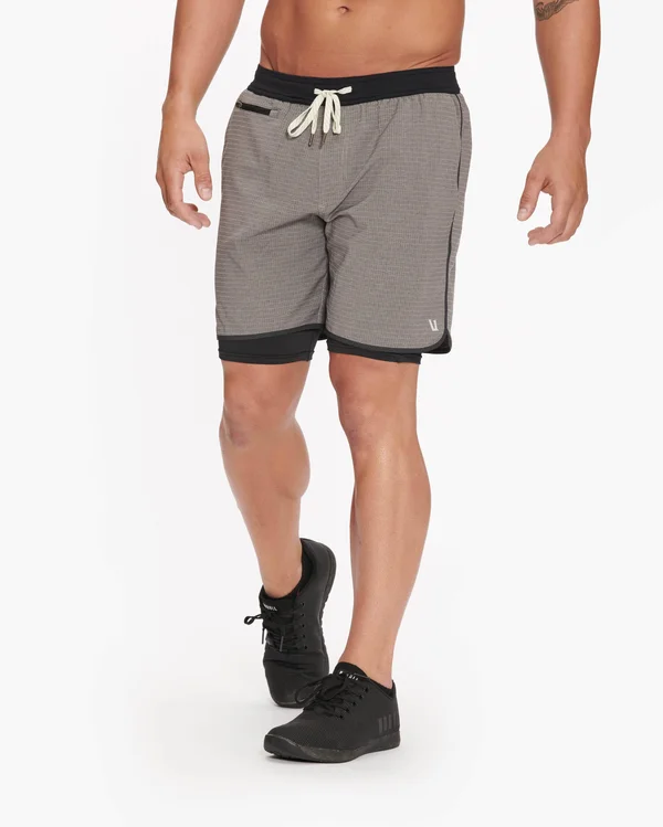 Vuori Stockton Short - Men's Grey Linen Texture, L