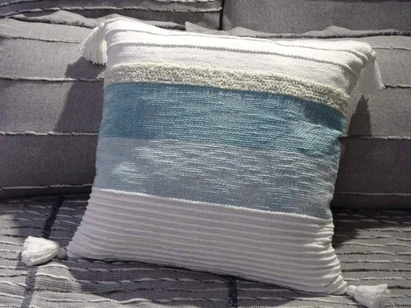 Chicos Home Throw Pillow Cover Blue & White Stripes