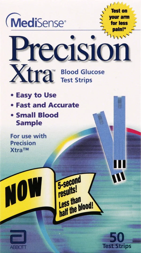 Precision Xtra Test Strips, Blood Glucose - 50 test strips