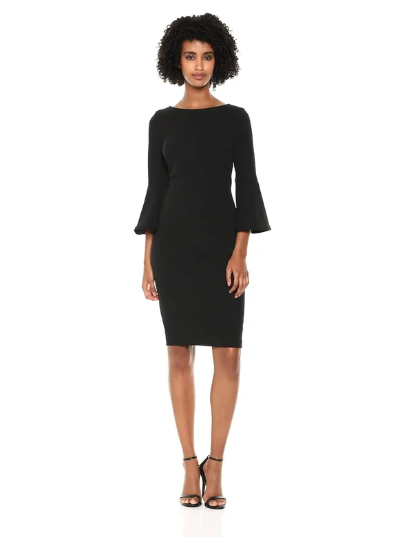 Calvin Klein Bell-Sleeve Sheath Dress - Black 4