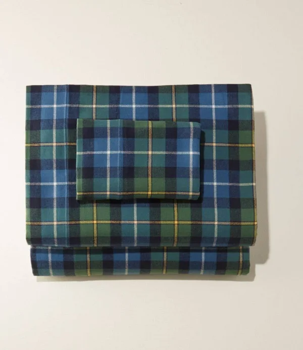 Heritage Chamois Flannel Sheet Collection, Plaid Tartan Queen Size, L.L.Bean