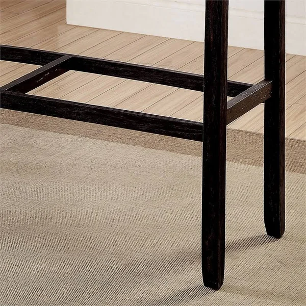 Furniture of America Sinuata Rustic Fabric Upholstered Bar Height Bench in Beige