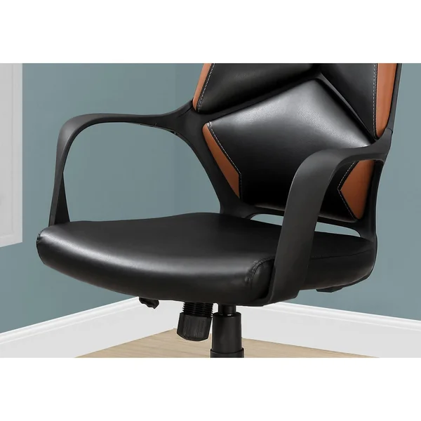 Set of 2 Brown and Black Upholstered Contemporary Office Chair 45.75x22