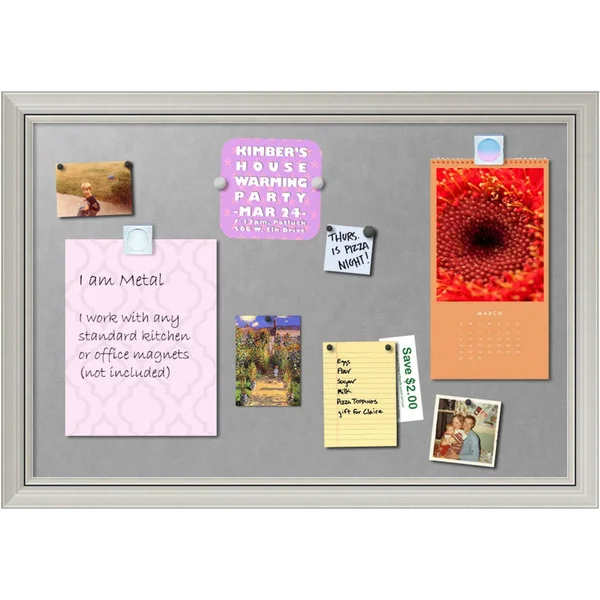 Amanti Art DSWROMMB3224 Romano 32 inch x 24 inch Framed Magnetic Board, Silver