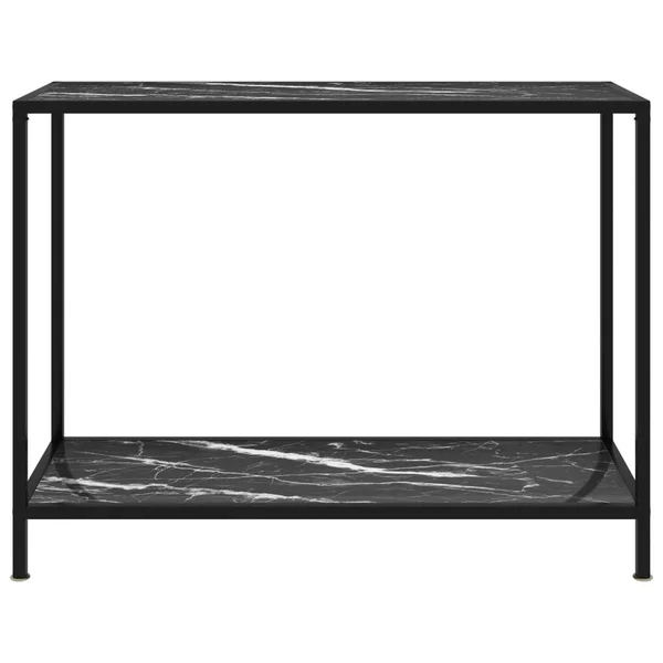 vidaXL Console Table Black 39.4x22x13.8x22x29.5x22 Tempered Glass