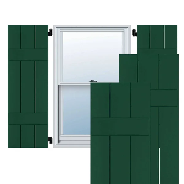 Noralco Industries - Inc. RWB12X077CGP 12x22W x 77x22H Exterior Three Board (2 Batten) Real Wood Pine Board-n-Batten Shutters (Pe