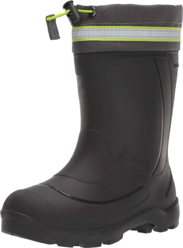 Kamik Kids& Snobuster 3 Insulated Waterproof Winter Boots - Charcoal/Lime