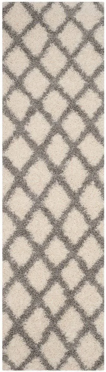 Safavieh Dallas Shag SGDS258F Ivory - Grey Rug 6& x 6& Round