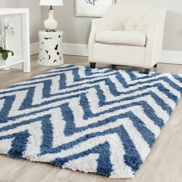Safavieh 2&-6x22 x 4& Shag Chevron Shag Ivory - Grey Rug