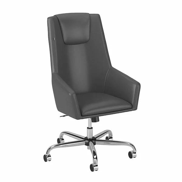BBF 400 Series High Back Leather Box Chair in Dark Gray