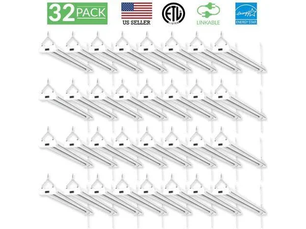 Sunco Lighting 32 Pack 48x22 Clear LED Shop Light Utility Fixture 40W 5000K, Daylight