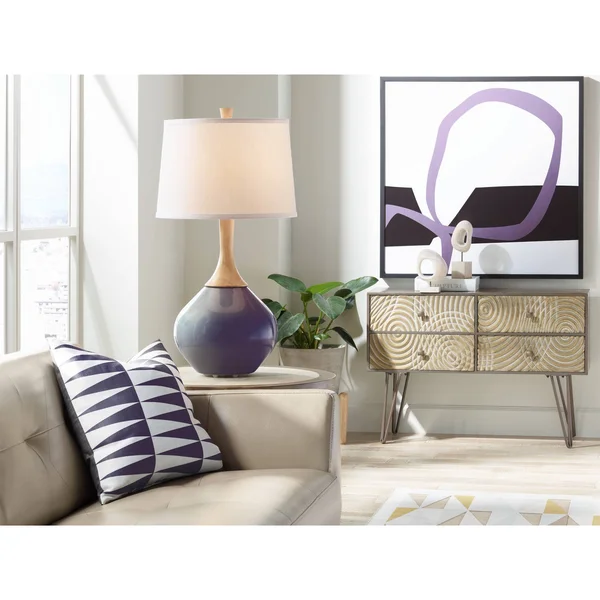 Color + Plus Quixotic Plum Wexler Table Lamp, Purple