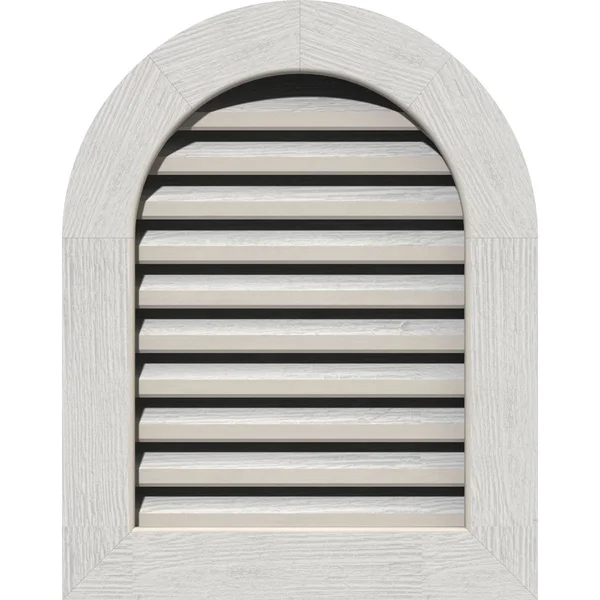 Ekena Millwork GVWRT20X2001RFPWR 20x22W x 20x22H Round Top Gable Vent (25x22W x 25x22H Frame Size): Primed, Functional, Rough Sa