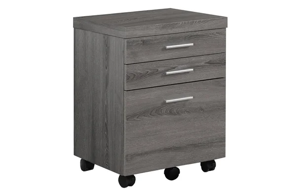 17.75x22 x 18.25x22 x 25.25x22 Dark Taupe Black Particle Board 3 Drawers Filing Cabinet